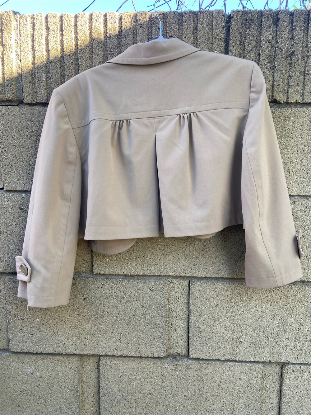 LOFT Beige Cropped Trench-Style Blazer Jacket - Picture 4 of 7